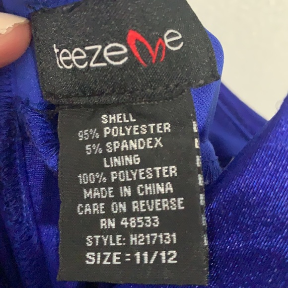 Royal Blue silk-like homecoming dress size 11/12 - Picture 7 of 8